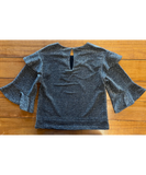 Shiny Metallic Black Blouse | 50% OFF