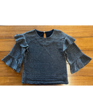 Shiny Metallic Black Blouse | 50% OFF