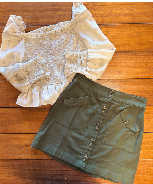 Button Front Skirt | CLEARANCE