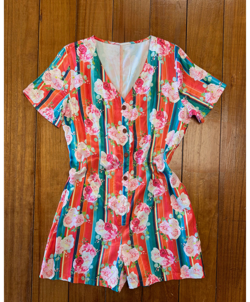 Floral V-Neck Romper | CLEARANCE