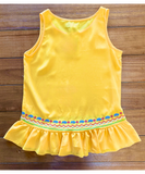 Embroidered Flounce Hem Top | CLEARANCE