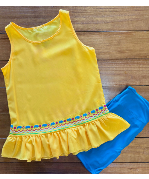 Embroidered Flounce Hem Top | CLEARANCE