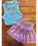 Smock Waist Holographic Short | CLEARANCE