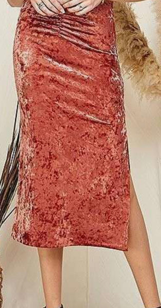 Crushed Velvet Skirt