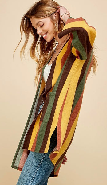 Multi Color Long Cardigan