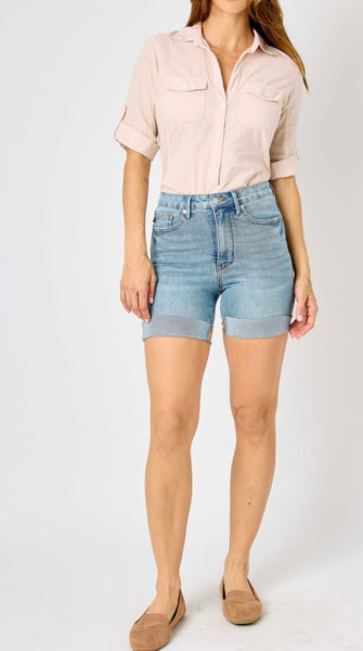Judy Blue Tummy Control Cool Denim Shorts