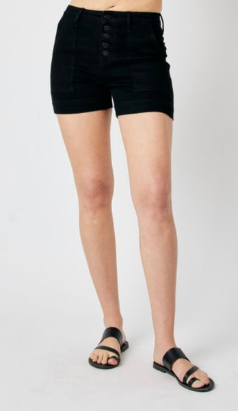 Judy Blue HW Button Fly Trouser Shorts