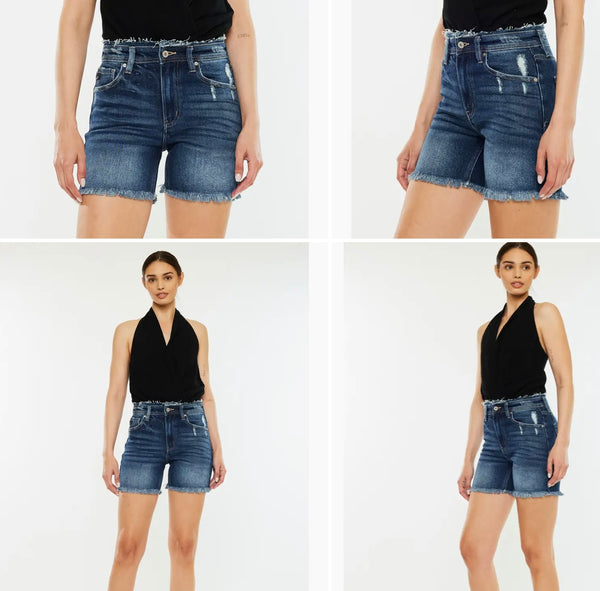 KanCan High Rise Fray Shorts