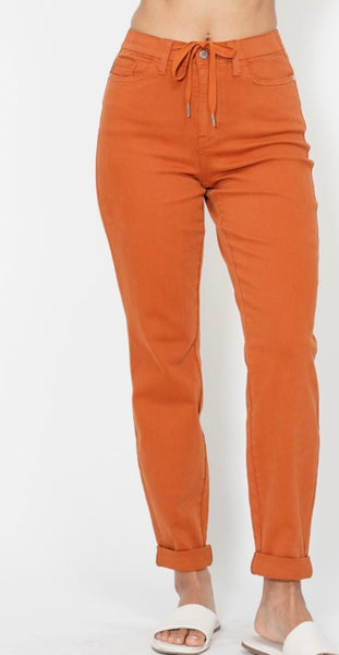 Judy Blue Orange Cuffed Jogger