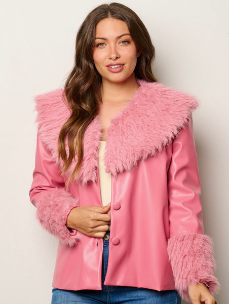 Pink Pleather Jacket