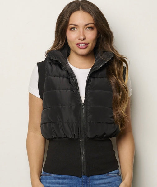 Black Puffer Jacket Vest