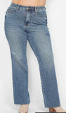 Judy Blue Tummy Control Raw Hem Straight Leg