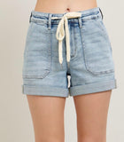 Judy Blue HW Cuff Jogger Shorts