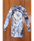 Marble Print Mesh Dress | CLEARANCE