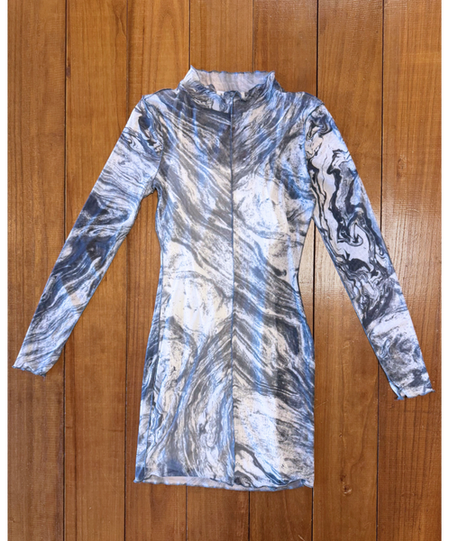 Marble Print Mesh Dress | CLEARANCE