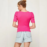 Ruched Puff Sleeve Top