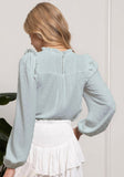 Lace Inset Woven Top