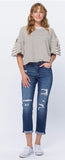 Judy Blue Mid-Rise Boyfriend Thermal Patch Insert