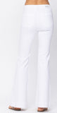 Judy Blue Jeans White Hi-Rise Buttonfly Flare