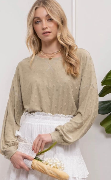 Dotted Lounge Top/Olive