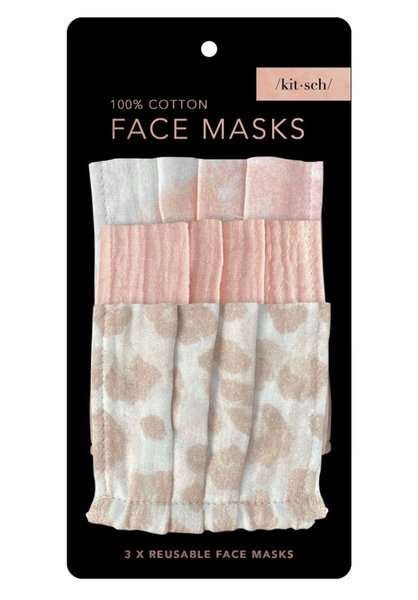 /Kit*sch/ Cotton Face Mask 3pc Set