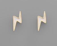 White Lightning Stud Earrings