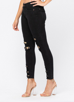 Judy Blue Peek-a-Boo Leopard Skinnies