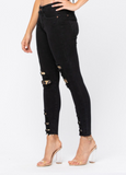 Judy Blue Peek-a-Boo Leopard Skinnies