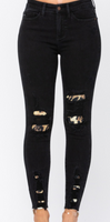 Judy Blue Peek-a-Boo Leopard Skinnies