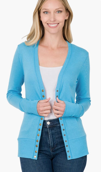 Snap Button Sweater Cardigan